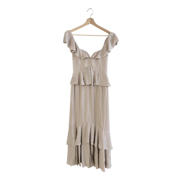 Show Me Your Mumu Reese Ruffle Dress in Show Me The Ring Crisp S NWT - Picture 4 of 8